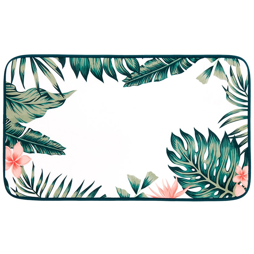 Palm Floral Shower Curtain, Bath Rug, Hand Towels, Valance, or Hooks