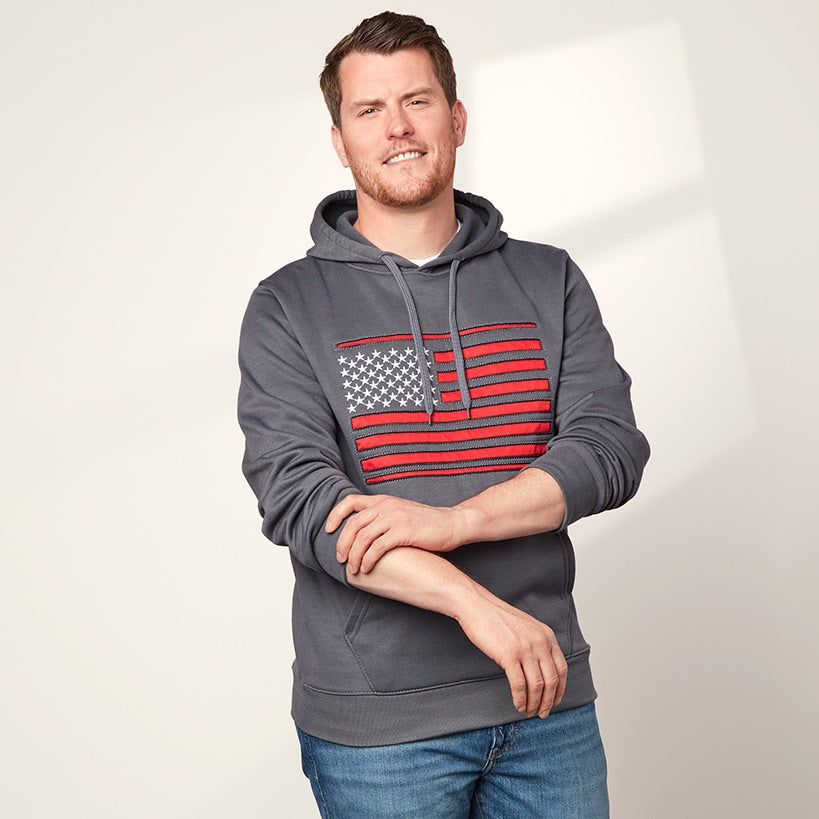American Flag Men's Hoodie#select-color_charcoal