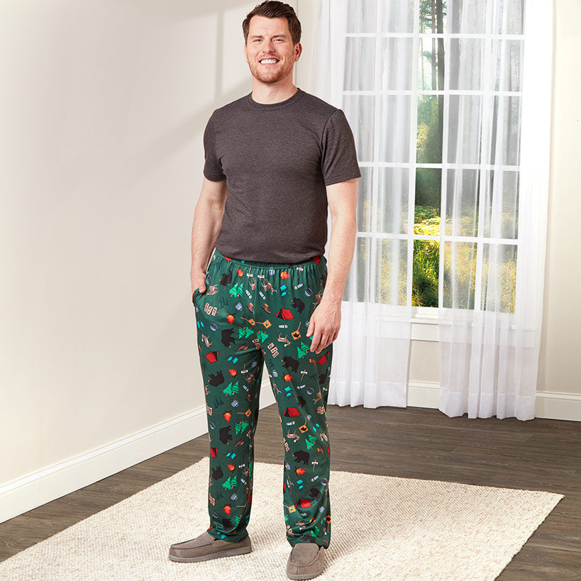 Men's Printed Pajama Lounge Pants#select-design_camping