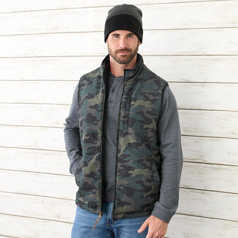 Men's Sherpa Lined Buffalo Plaid Vest