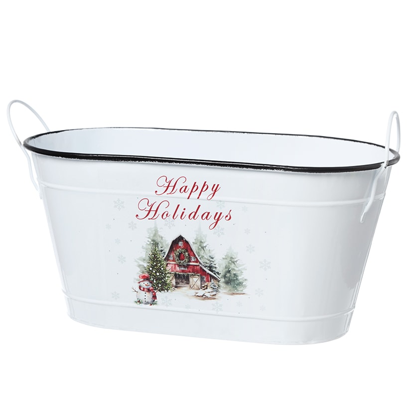 Metal Christmas Storage Bin