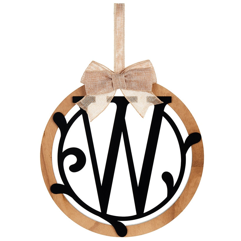 Country Monogram or Welcome Wall Hanging With Bow
