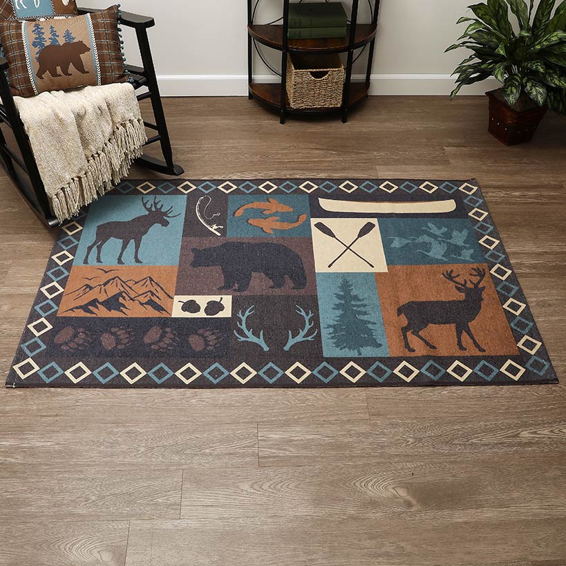 Moose Lodge Washable Area Rug, Accent Rug or Runner Rug