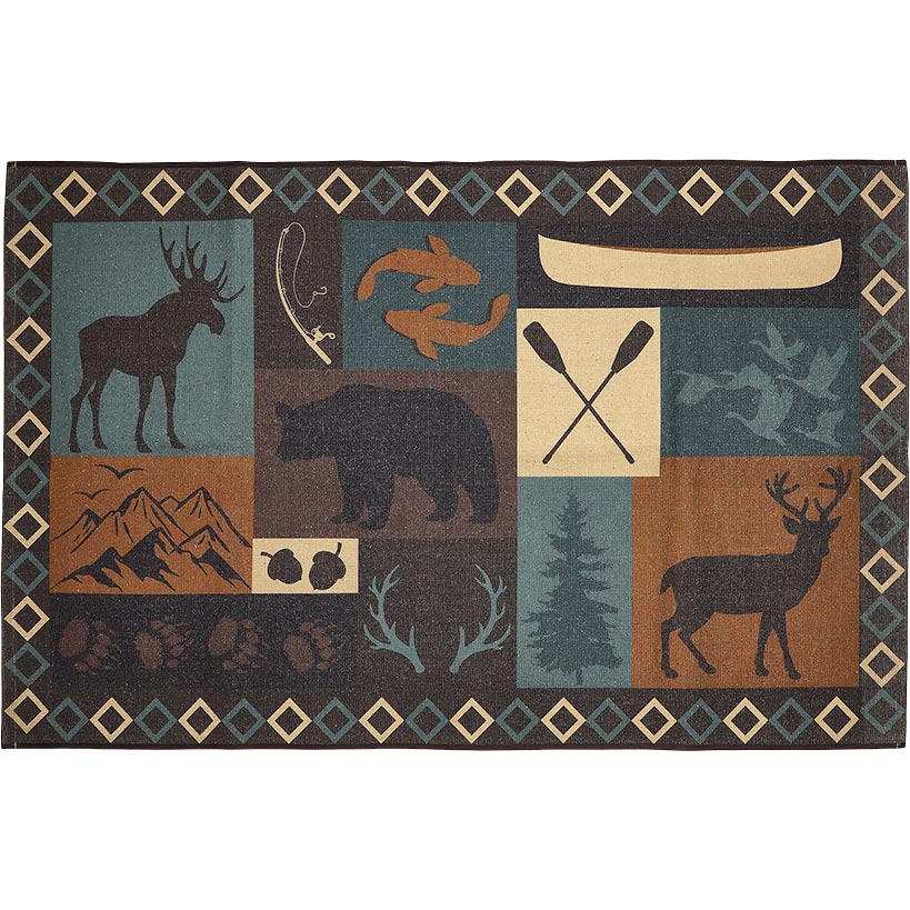 Moose Lodge Washable Area Rug, Accent Rug or Runner Rug