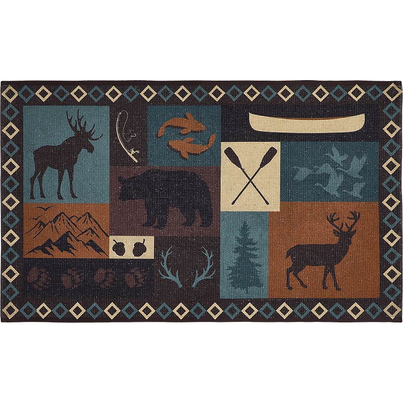 Moose Lodge Washable Area Rug, Accent Rug or Runner Rug