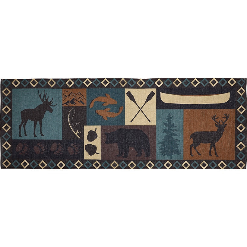 Moose Lodge Washable Area Rug, Accent Rug or Runner Rug