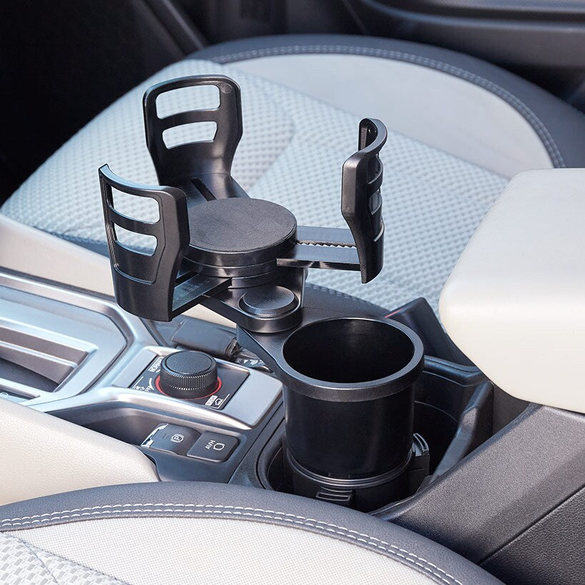 Multifunctional Adjustable Car Cup Holder for Dual Cups and Snacks