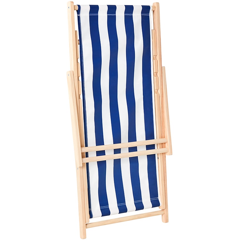 Foldable Patio Sling Lounge Chair with Stripes - Blue or Red