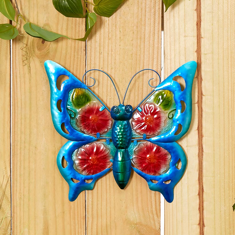 Vibrant Butterfly Or Dragonfly Garden Wall Hanging