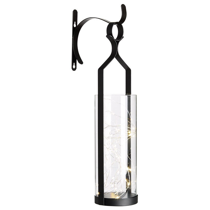 Decorative Wall Sconce With Fairy Lights - Black, Rustic Copper, or White