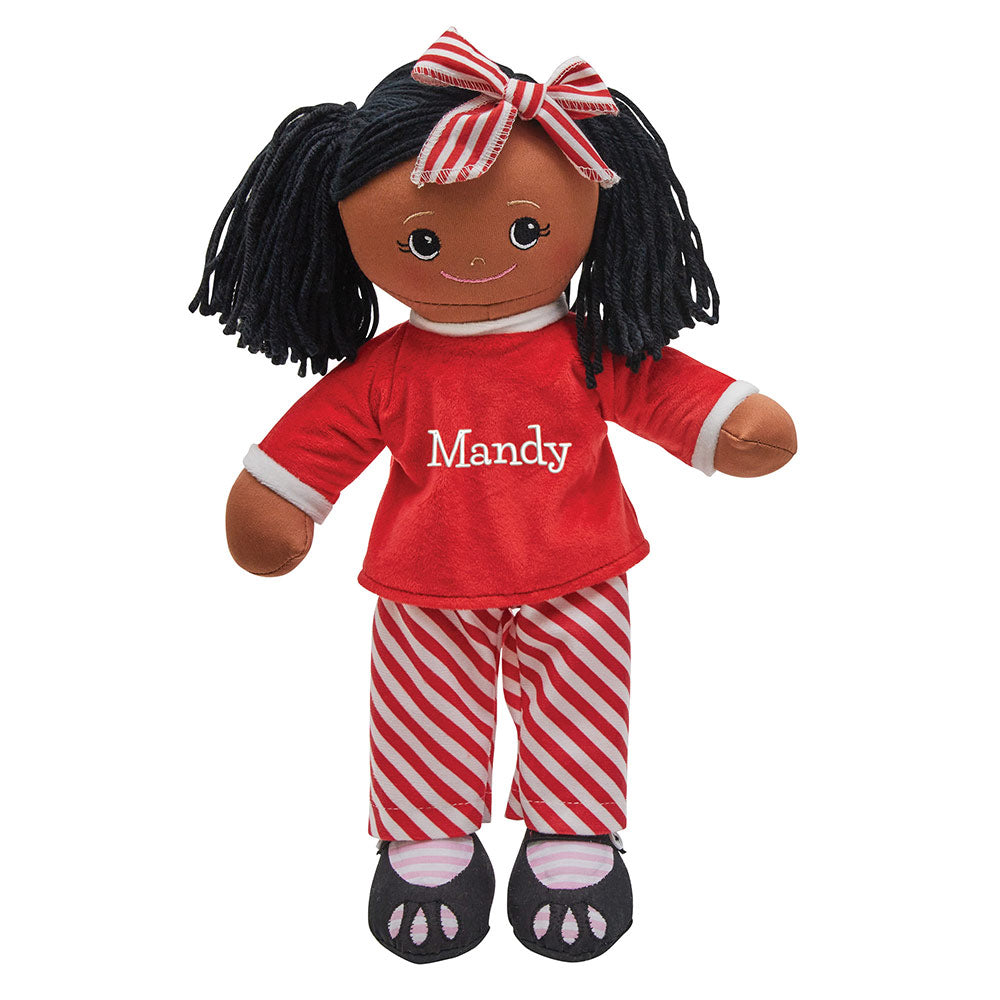 Personalized Rag Doll with Christmas Pajamas