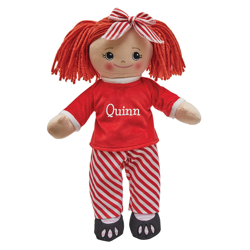 Personalized Rag Doll with Christmas Pajamas