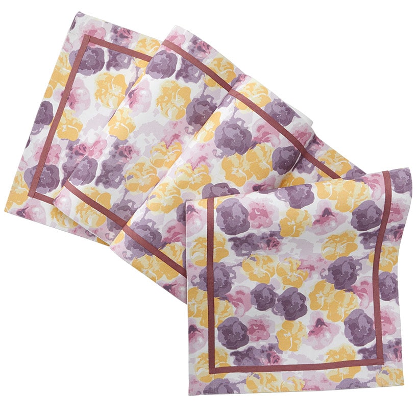Painted Floral Set of 4 Placemats or Runner