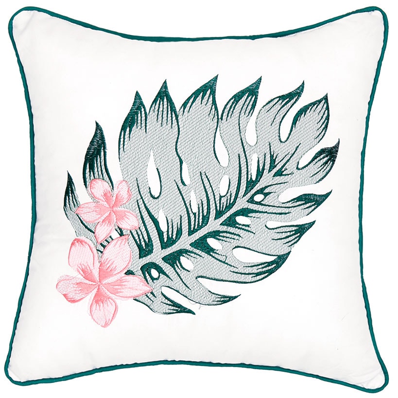 Palm Floral Reversible Full/Queen or King Comforter Set, Decorative Pillow