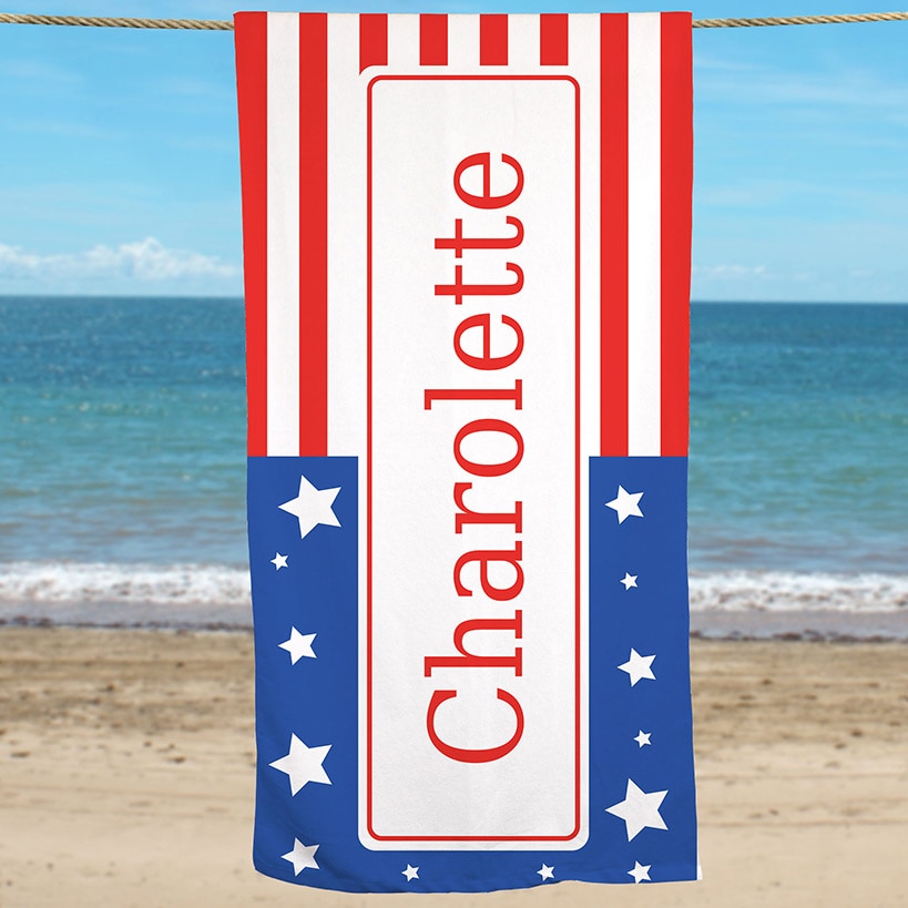 Personalized Patriotic Beach Towels