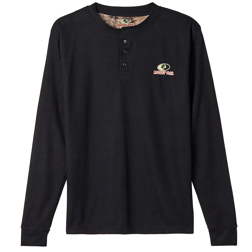 Men's Mossy Oak Long Sleeve Shirt with Buttons#select-color_black