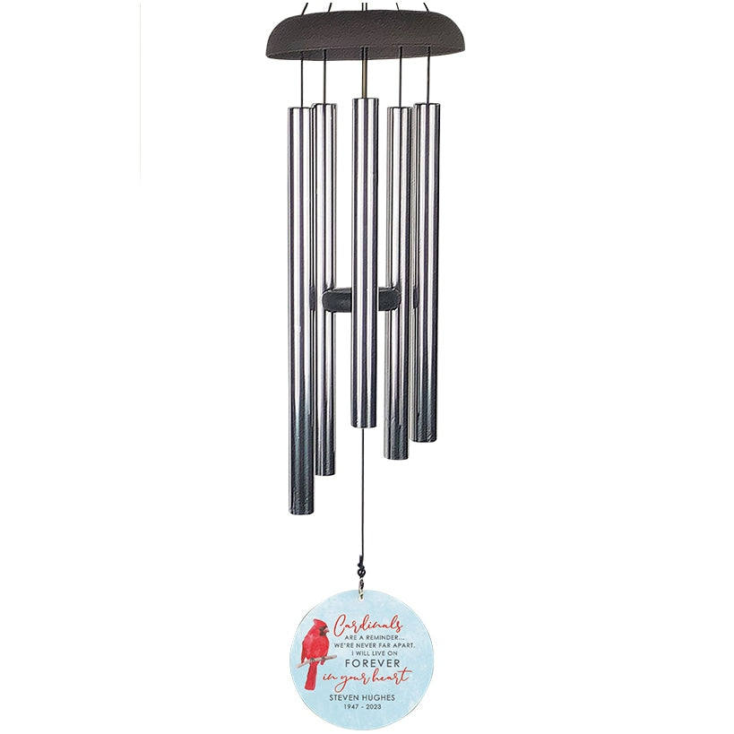 Personalized Cardinal Memorial Windchime 30"