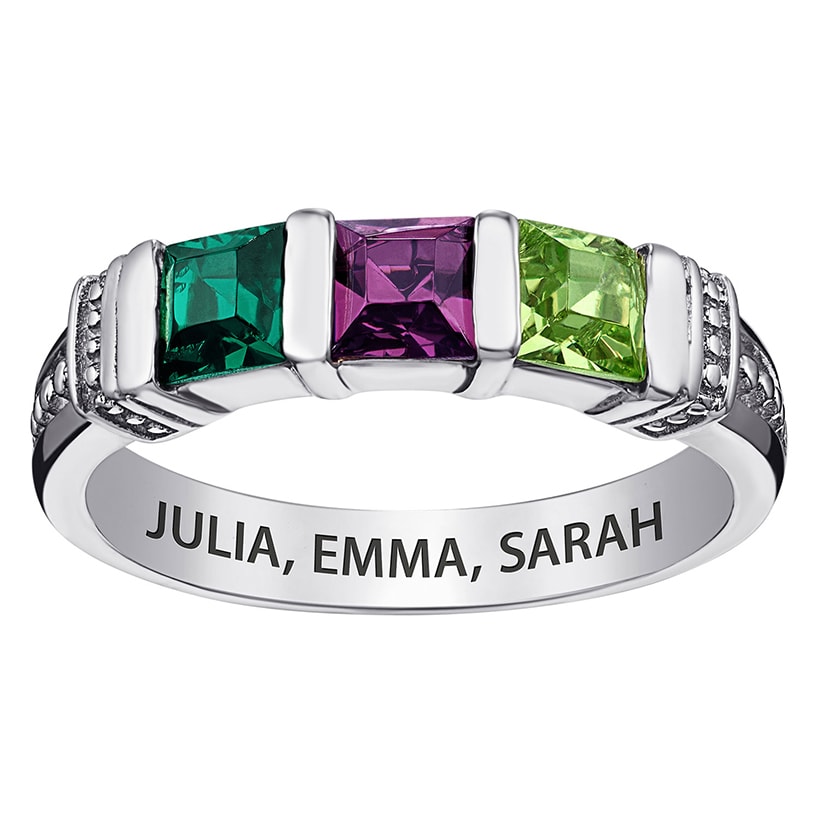 Personalized Birthstone Ring 2 to 5 Stones
