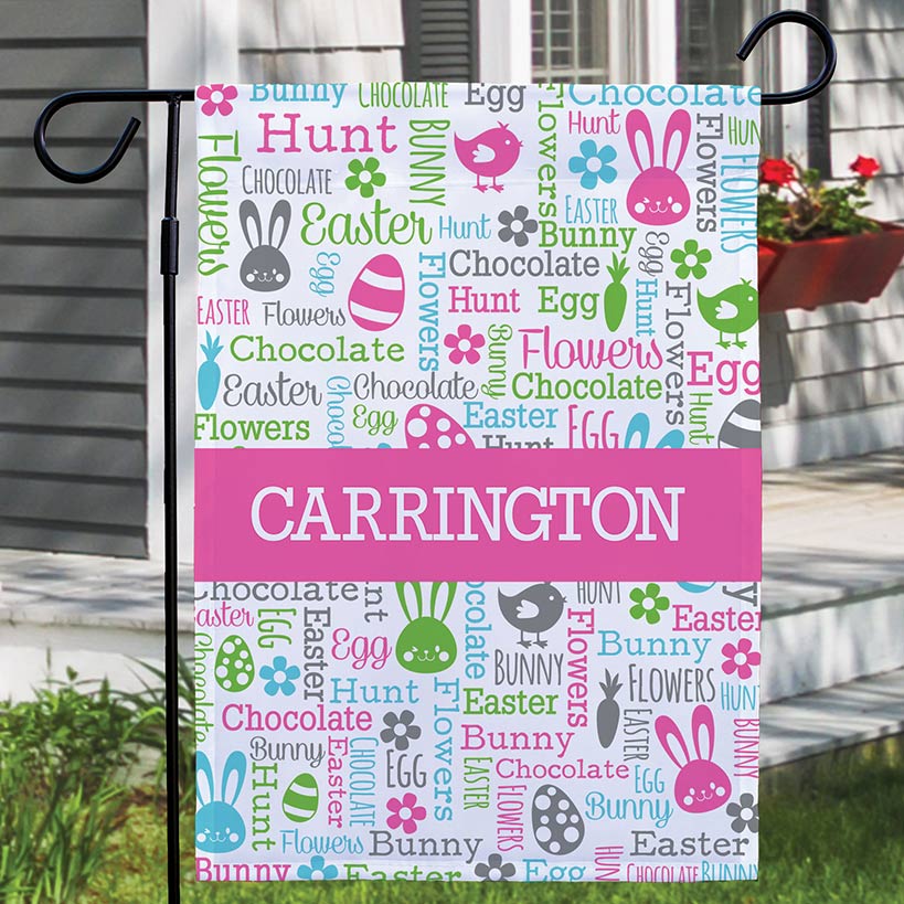 Personalized Easter Word Art Garden Flag
