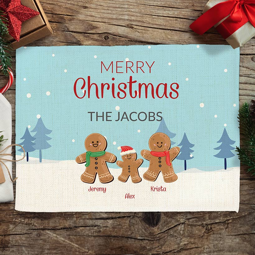 Personalized Gingerbread Family Placemat