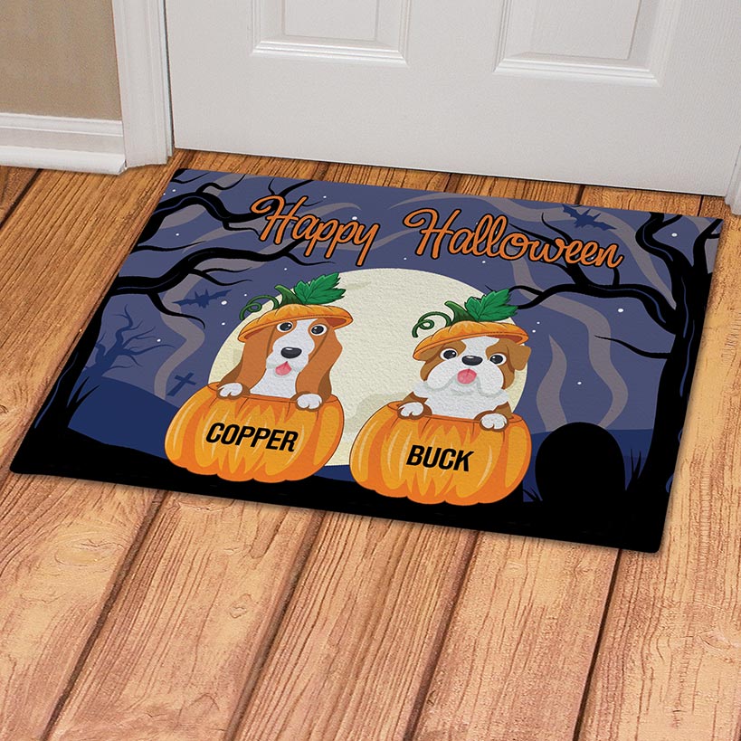 Personalized Pumpkin Pets Halloween Doormat