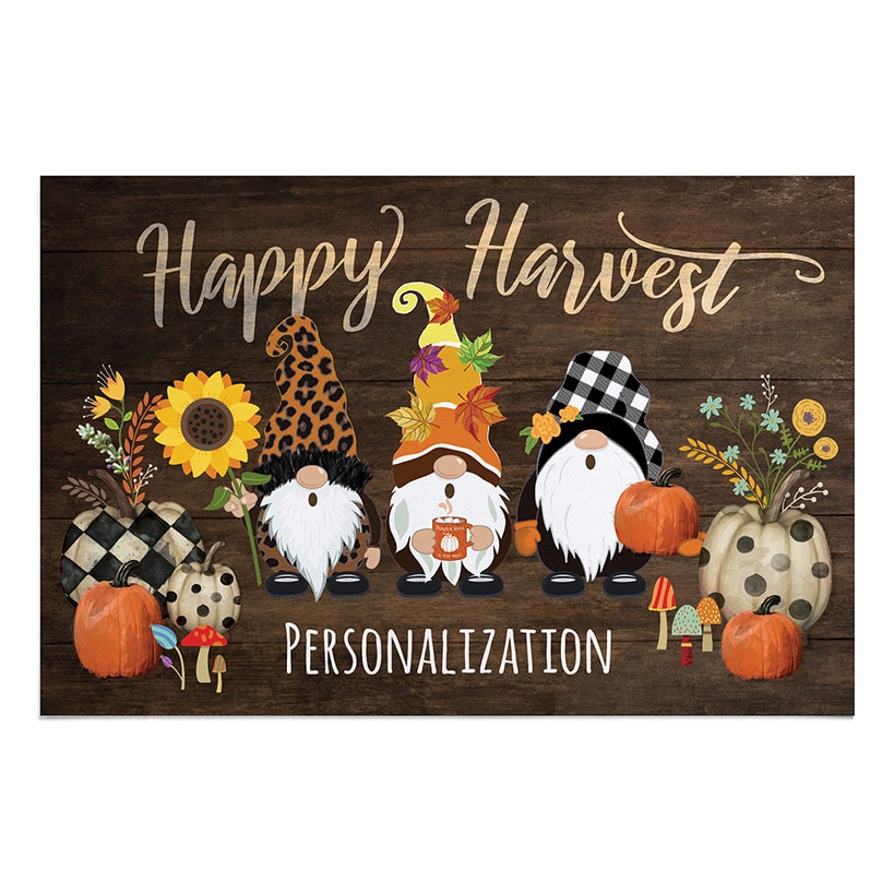 Personalized Harvest Gnome Doormat