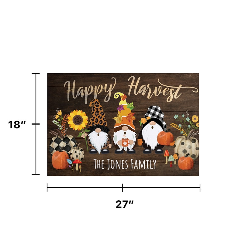 Personalized Harvest Gnome Doormat