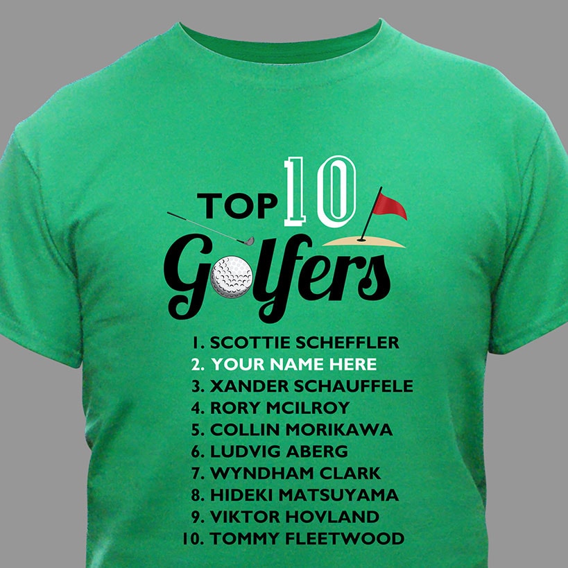 Personalized Top Ten Men's Golf Novelty T-Shirt