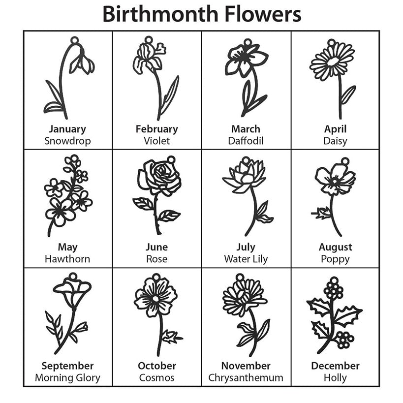 Personalized Birth Month Flower Necklace