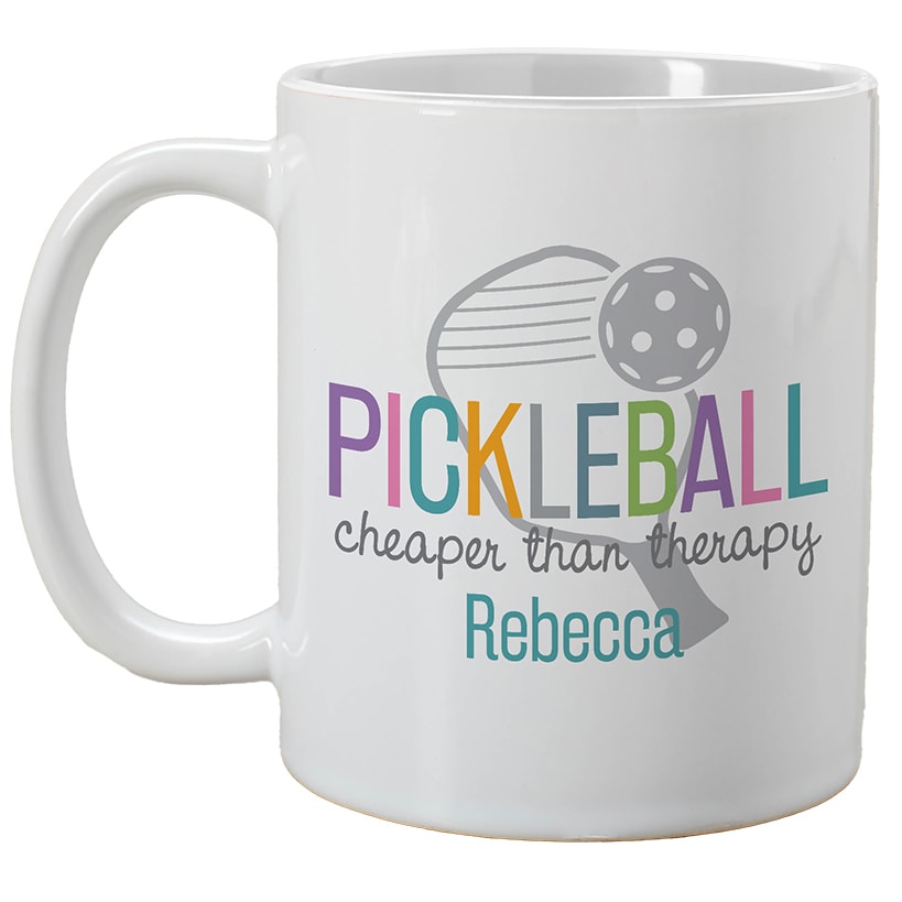 Personalized Pickleball Cheaper Than Therapy Coffee Mug