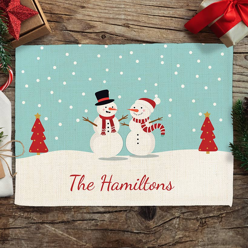 Personalized Snowman Family Placemat