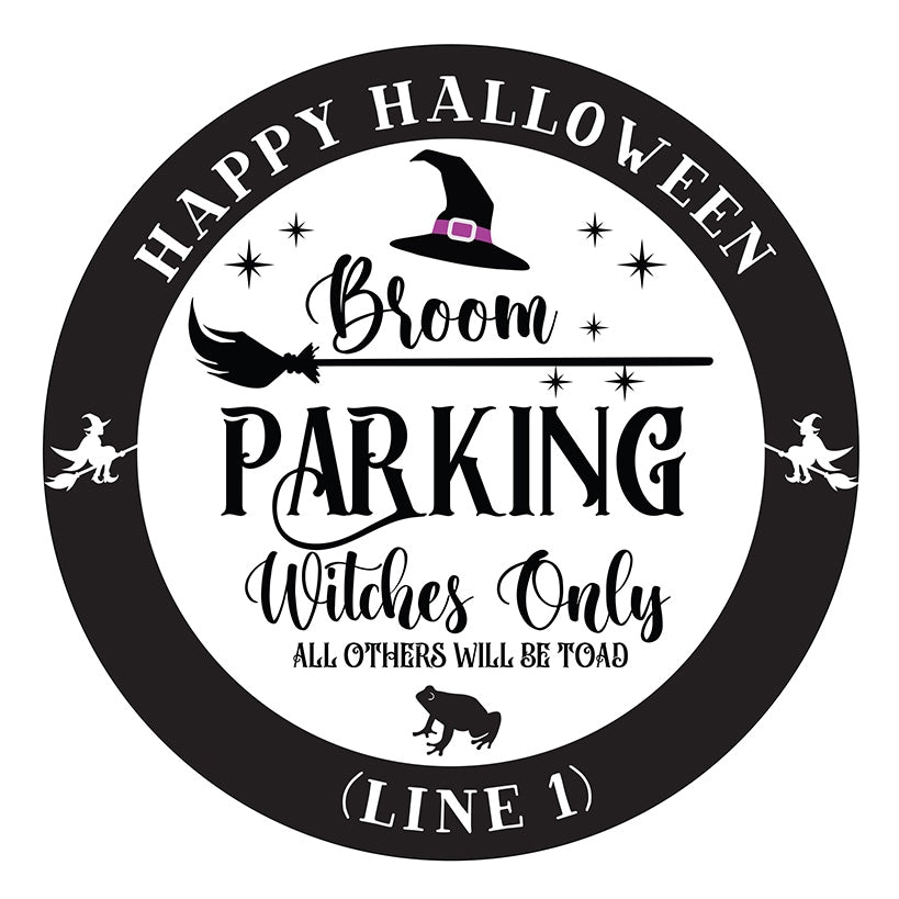 Personalized Halloween Broom Parking Wall Sign