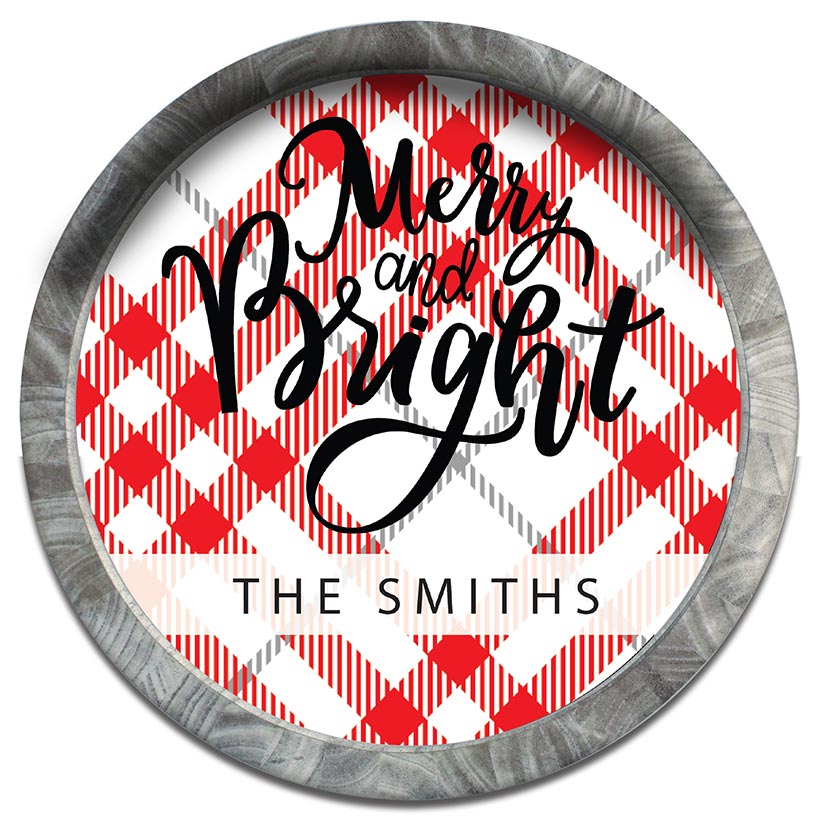 Personalized Christmas Wall Sign Merry and Bright