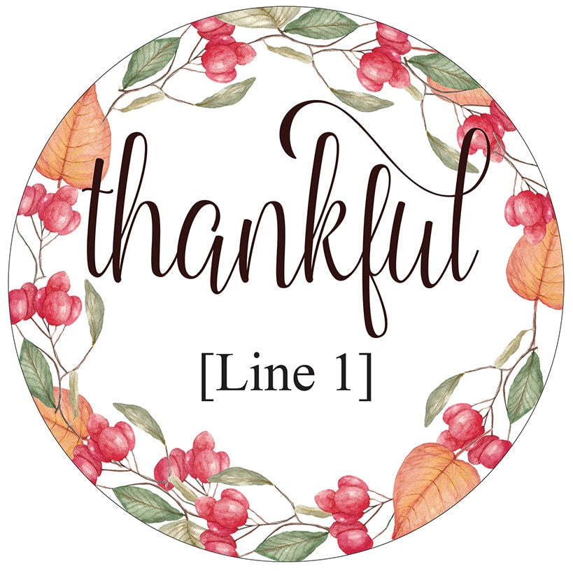Personalized Harvest Floral Thankful Wall Sign