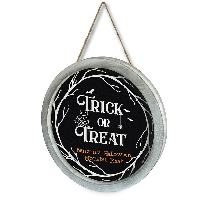 Personalized Halloween Trick or Treat Wall Sign
