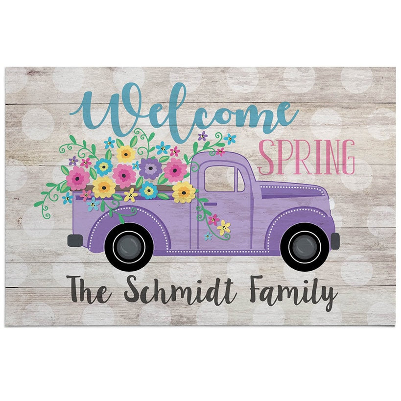 Personalized Welcome Spring Truck Doormat