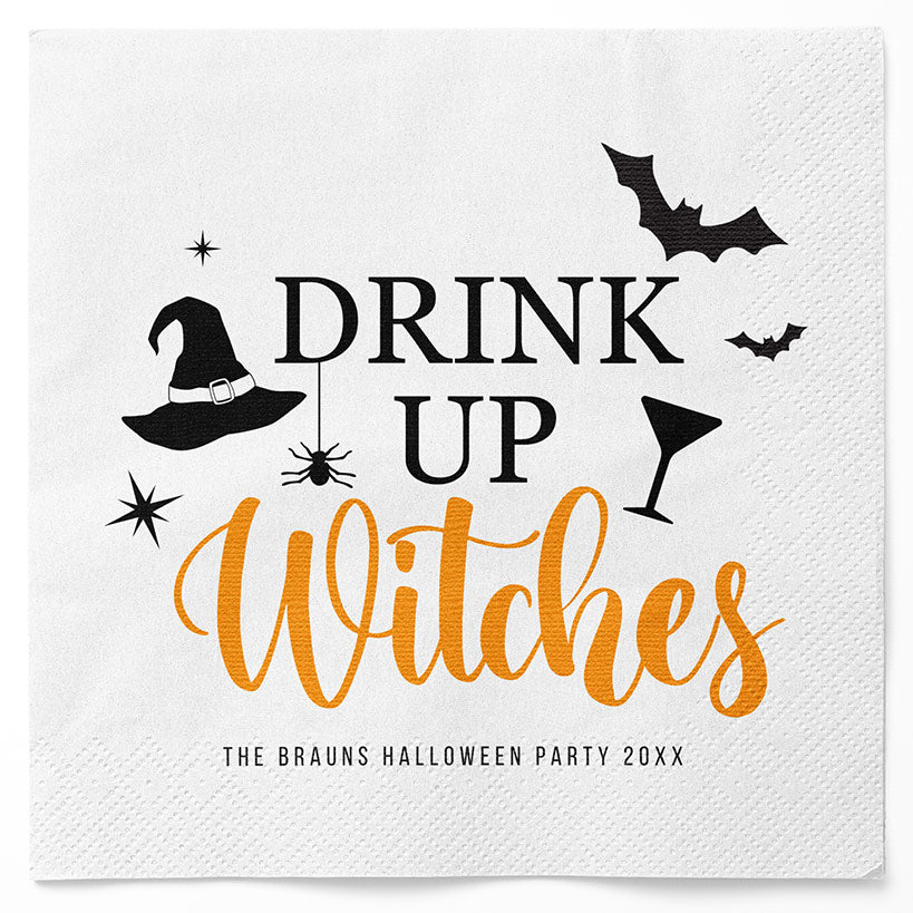 Personalized Halloween Drink Up Witches Napkins