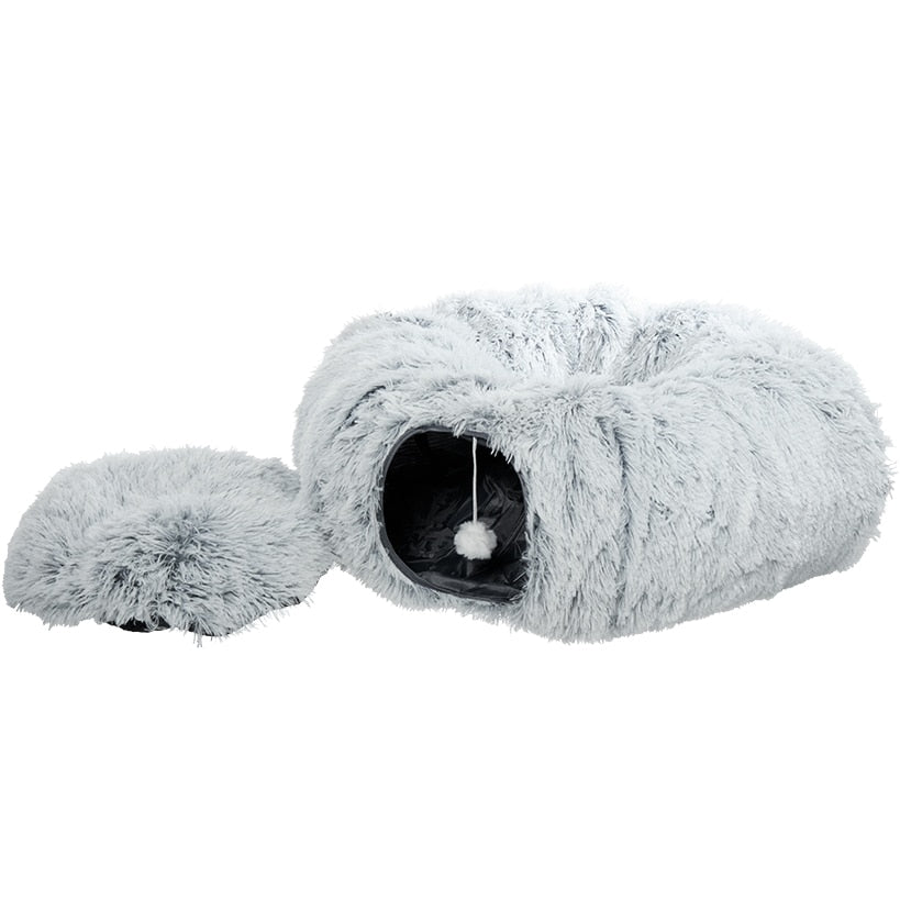 Round Cat Tunnel with Soft Cat Bed Non-Slip Versatile Configurations