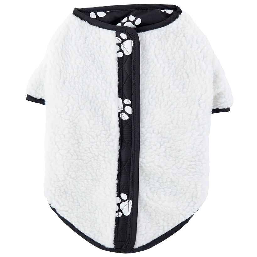Pet Sherpa Jacket - Cozy, Reversible Design with Easy Fabric-Magic Closure