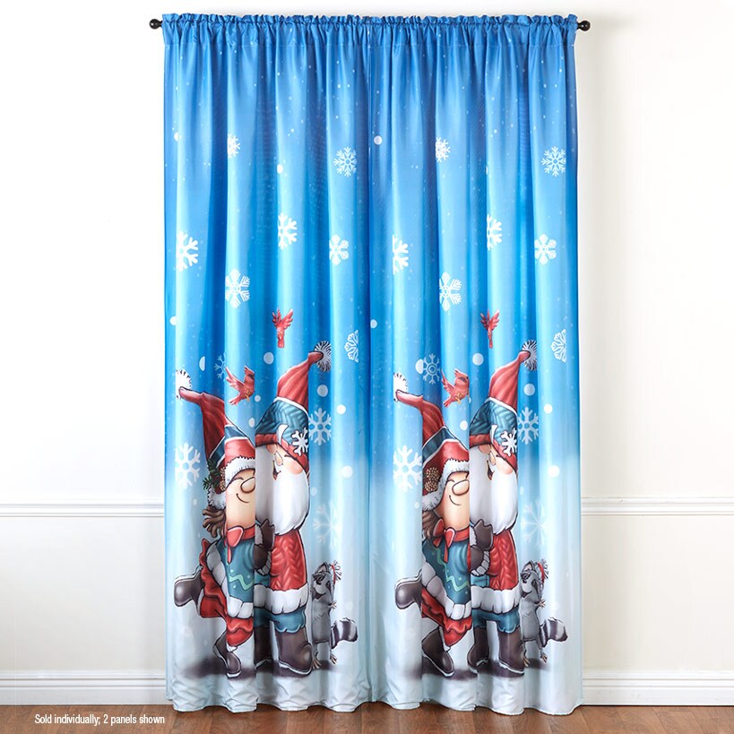 Petunia and Gnorme Winter Fun Gnome Panel or Valance