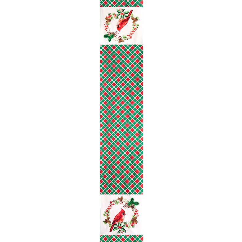 Plaid Cardinal Table Runner or Set of 4 Placemats
