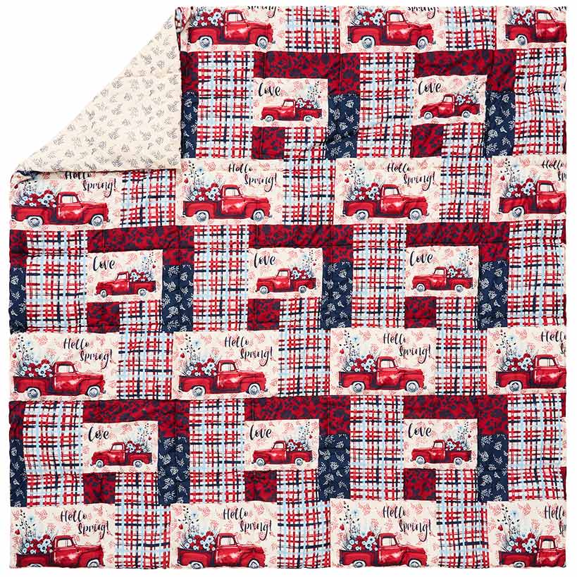 Summer Plaid Truck Complete Comforter Set with Sheets#select-size_king