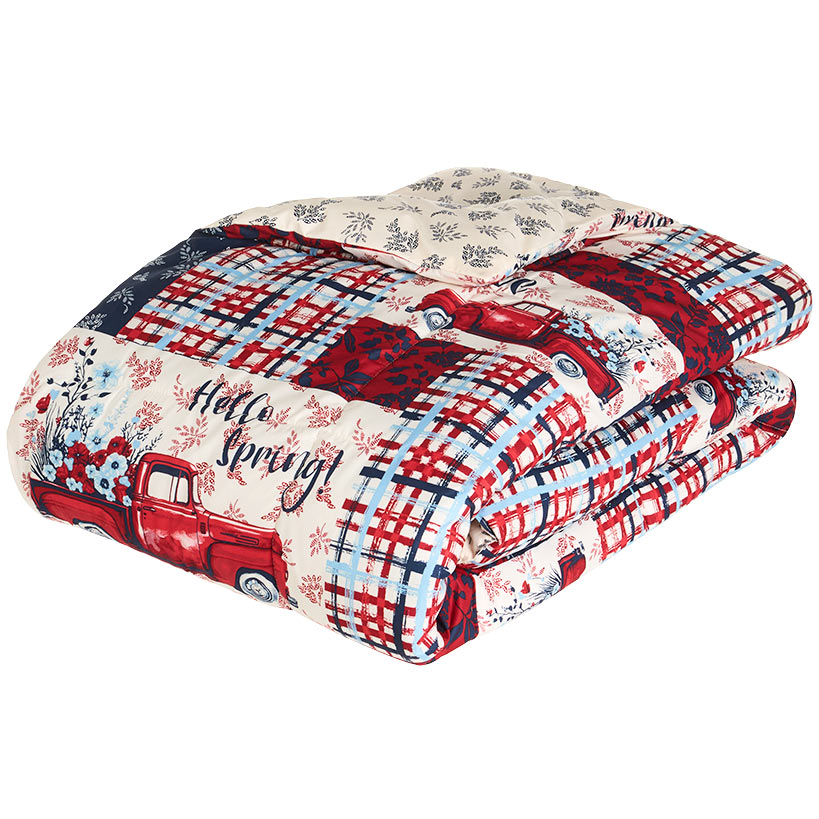 Summer Plaid Truck Complete Comforter Set with Sheets#select-size_king