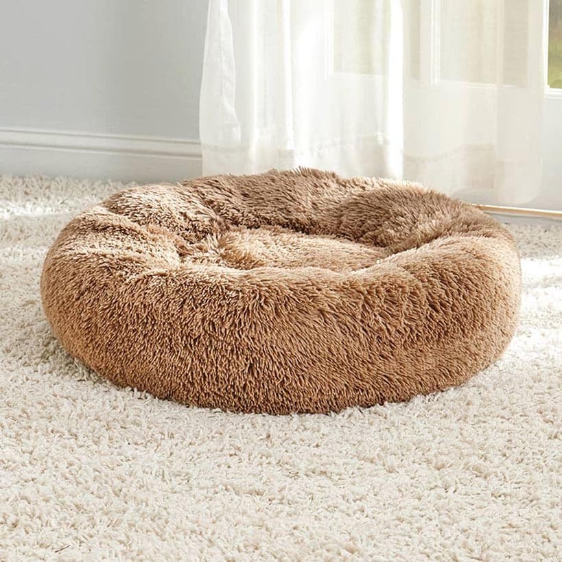 Small Round Pet Plush Donut Bed