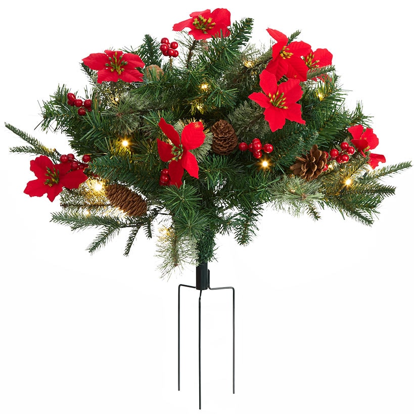 Lighted Poinsettia Greenery - Garland or Wreath