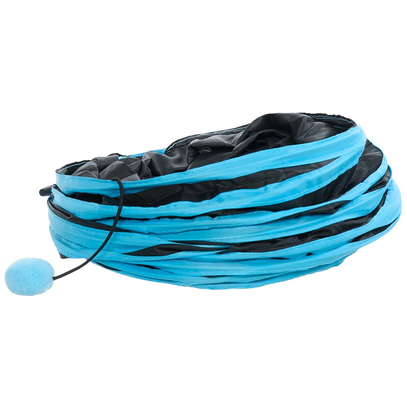 Pop-Up Cat Tunnel With Pom-Pom Teaser Toy Compact Collapsible Design