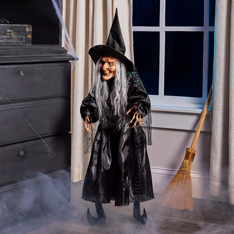 Halloween Witch Fully Poseable With Green, Orange, or Purple Cape