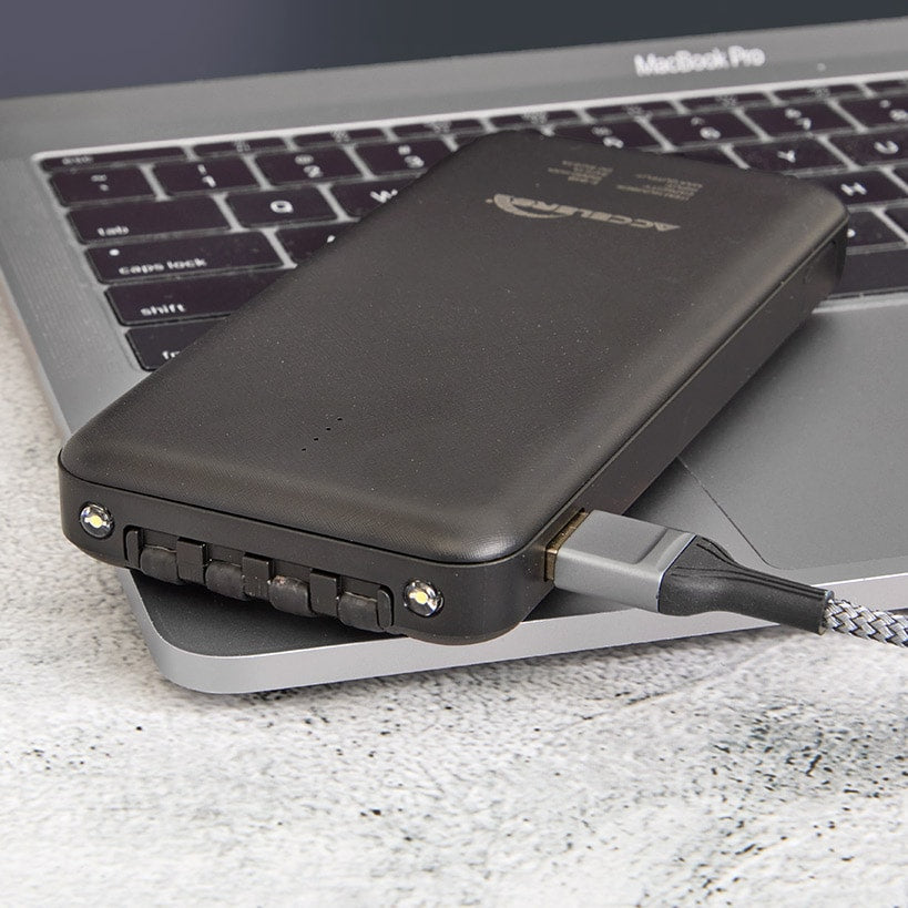 10,000 MAH Powerbank Portable Built In Micro USB Cables Fast Charging