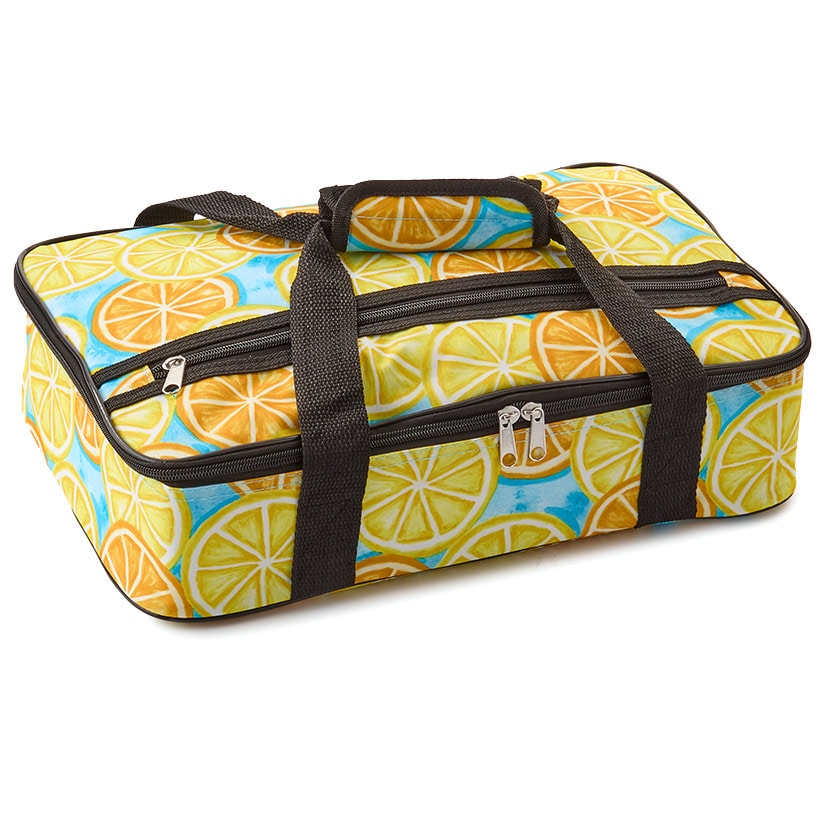 Insulated Travel Carry Bag for Casseroles - Citrus Print