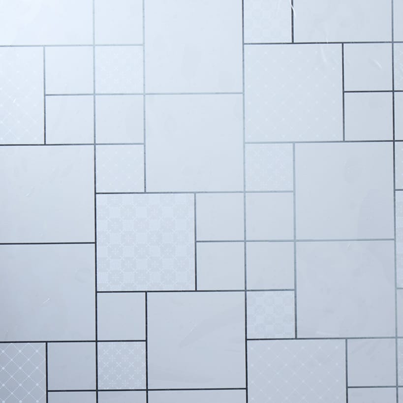 Window Film PVC Embossed In Geometric Ivy Or Square Design
